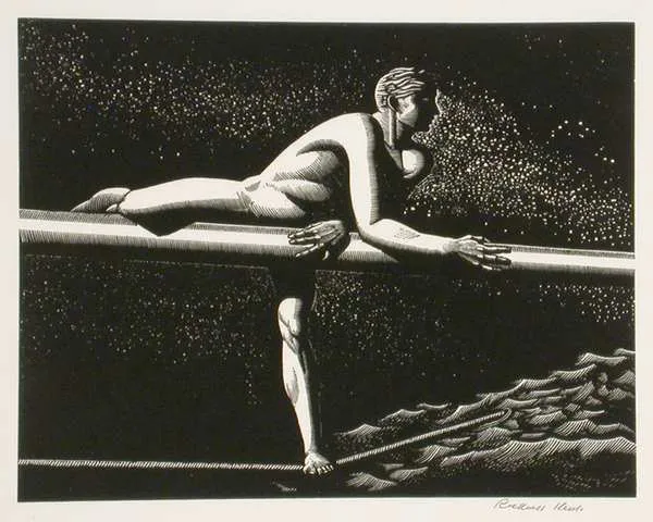 Rockwell Kent, Bowsprit, Wood Engraving, 1930