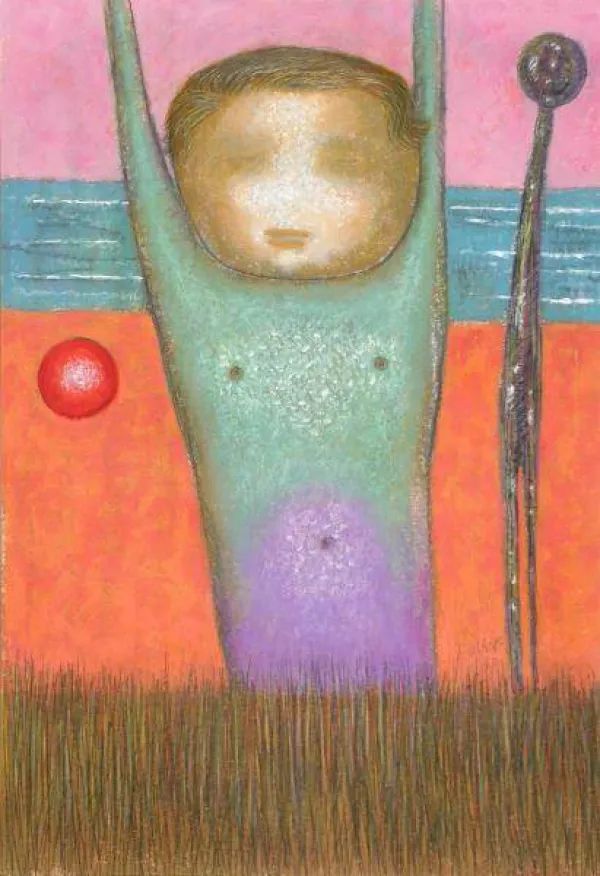 69.41.01, Miller Brittain, Figure on a Beach, Pastel, 1962
