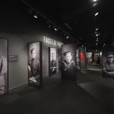 faces of soldiers in a museum