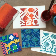 lego dots printmaking