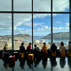 Kids drawing the view